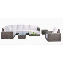 DE- (4) sofá de sofá de mobiliário exterior / rattan canto